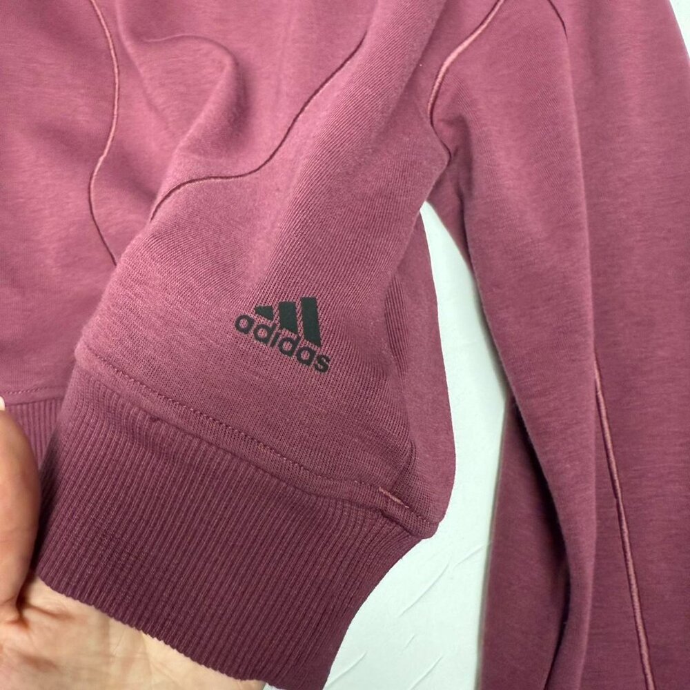Adidas Sweatshirt Yoga Layering Top Women's Size XS Victory Crimson Cotton - Picture 3 of 8